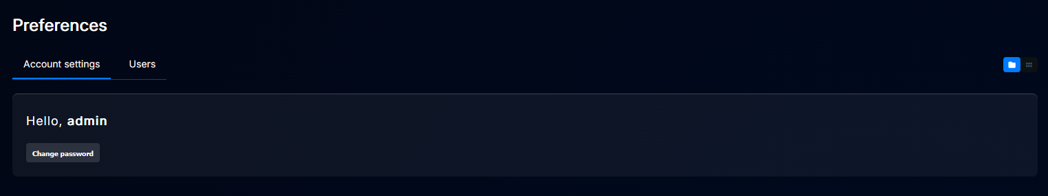 Account settings