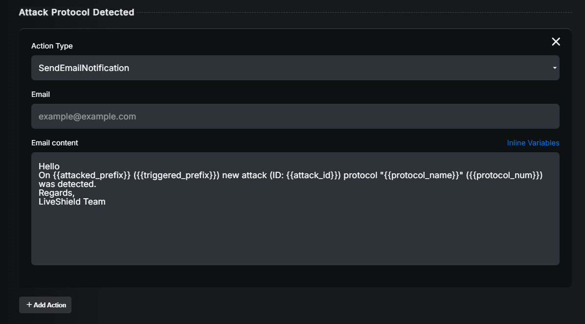 Add action to pipeline
