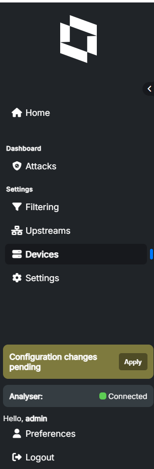 Apply changes button