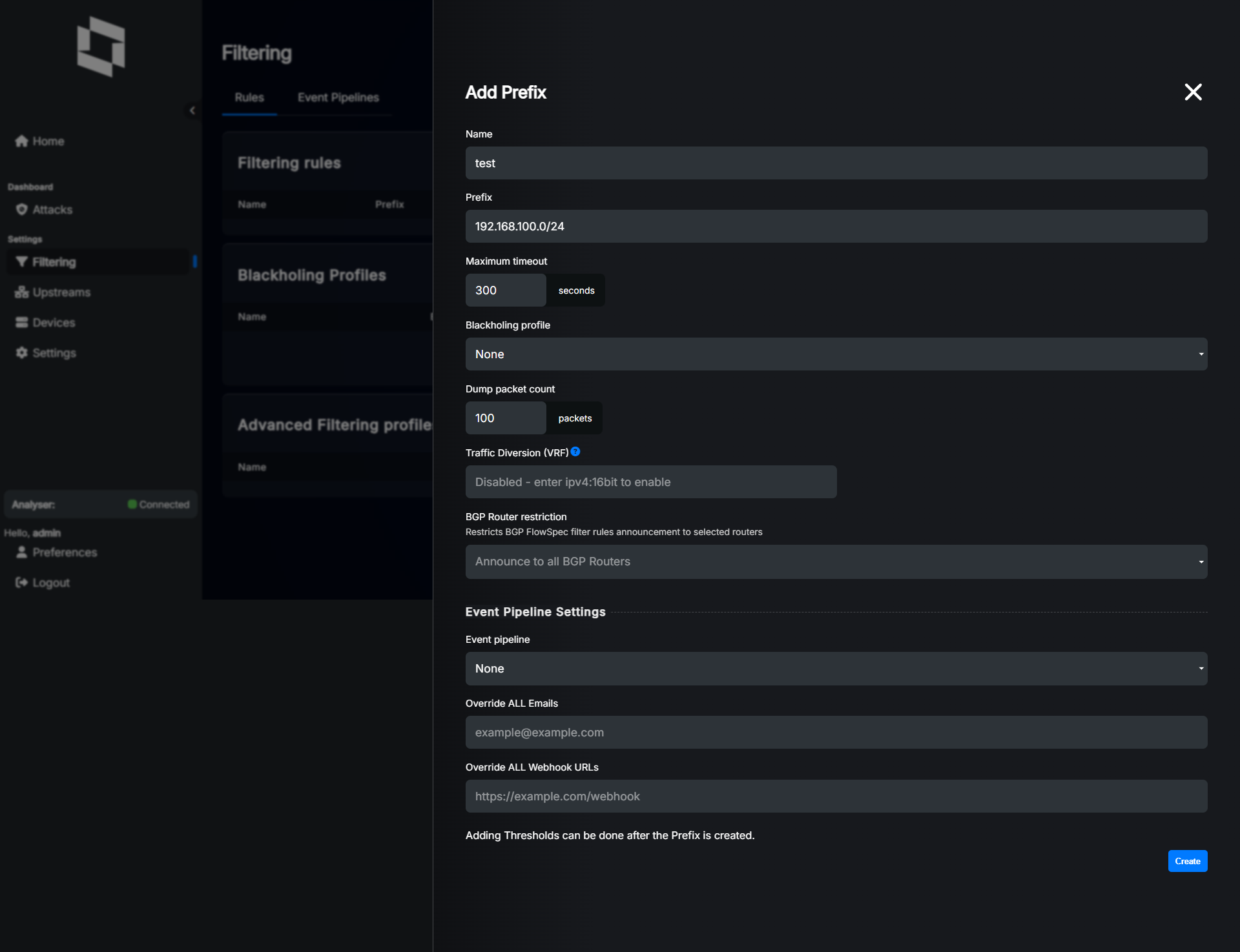 Prefix initially filled